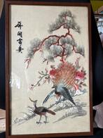 Antiek Chinees Borduurwerk Schilderij 28,5 x 44 cm, Antiek en Kunst, Kunst | Niet-Westerse kunst, Ophalen of Verzenden