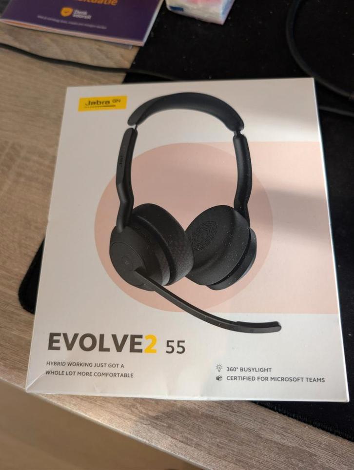 Jabra Evolve2 55 Nieuw - Microsoft Teams Headset, Computers en Software, Headsets, Nieuw, On-ear, Draadloos, Inklapbare microfoon