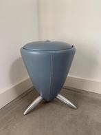 Leolux Bongo / Tamtam hollow Bijzettafel blauwgrijs Leer, Huis en Inrichting, Ophalen, Zo goed als nieuw