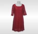 LaDress Rode Kanten Jurk Maat L, Verzenden, Maat 42/44 (L), Zo goed als nieuw, Knielengte