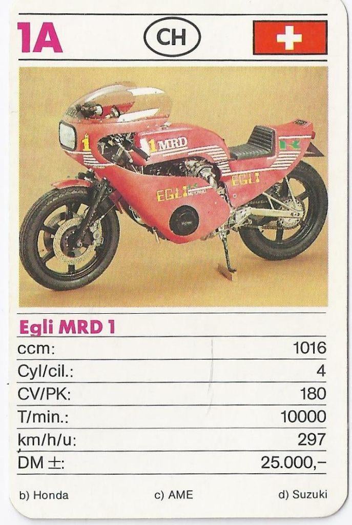 Kw2768 motorkaartje 1a egli mrd 1, Ophalen of Verzenden, Zo goed als nieuw, Auto's