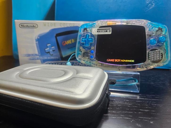 Gameboy advance IPS V5 - aurora transparant - ideaal!, Spelcomputers en Games, Spelcomputers | Nintendo Game Boy, Zo goed als nieuw