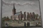 HEEMSKERK KERK EN RUÏNE H. DE LETH 1732-33 KOPERGRAVURE E60, Antiek en Kunst, Kunst | Etsen en Gravures, Verzenden