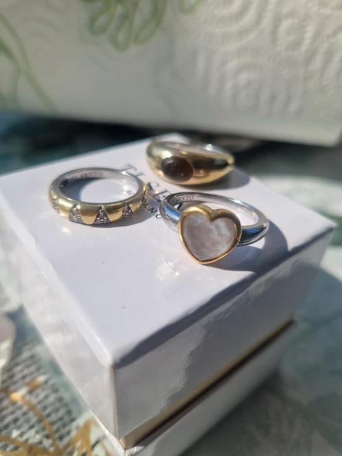 Ti Sento vergulde 925 ringen maat 56/18, Sieraden, Tassen en Uiterlijk, Ringen, Gebruikt, Dame, 18 tot 19, Goud, Zilver, Ophalen of Verzenden