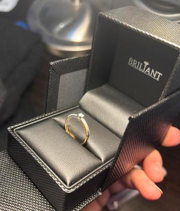 Briljant Goud Zilver Ring incl doos beschikbaar voor biedingen