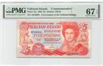 Falkland Islands 5 Pounds 1983 Unc PMG 67 EPQ, Ophalen of Verzenden, Zuid-Amerika, Los biljet