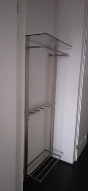 RVS Kapstok met Glazen Plaat - 190cm beschikbaar voor biedingen