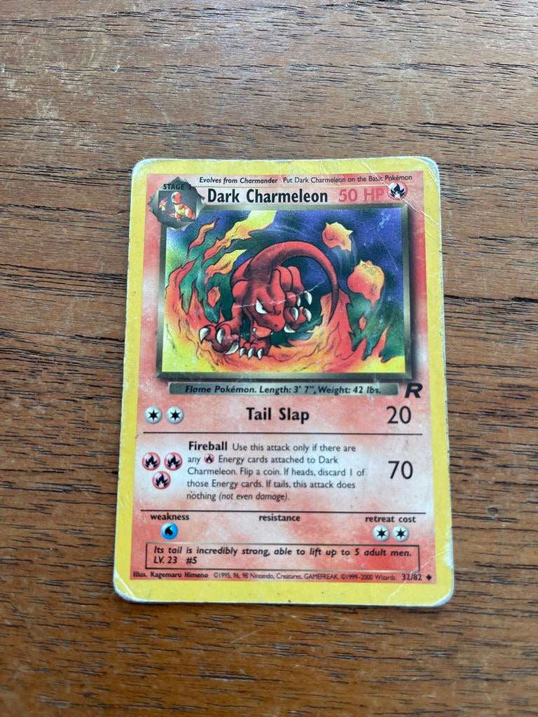 Dark Charmeleon - Gebruikte Pokémonkaart, Ophalen of Verzenden, Gebruikt, Losse kaart