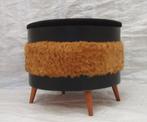 Vintage Boho Retro Funky Poef  Voetenbankje, Minder dan 50 cm, Gebruikt, Hout, Rond