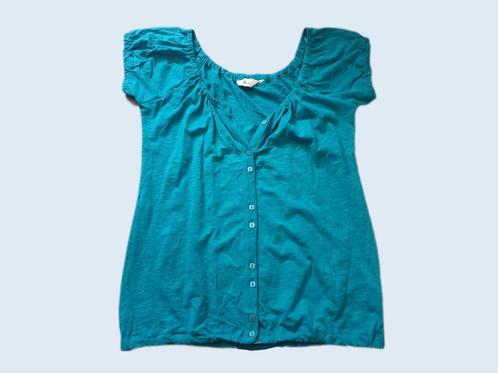 MISS ETAM groen blauwe top maat M ~ PB0035, Kleding | Dames, Tops, Zo goed als nieuw, Maat 38/40 (M), Groen, Korte mouw, Ophalen of Verzenden