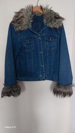 Dames Vila spijkerjasje met bontkraag - Maat M, Maat 38/40 (M), Blauw, Vila, Nieuw