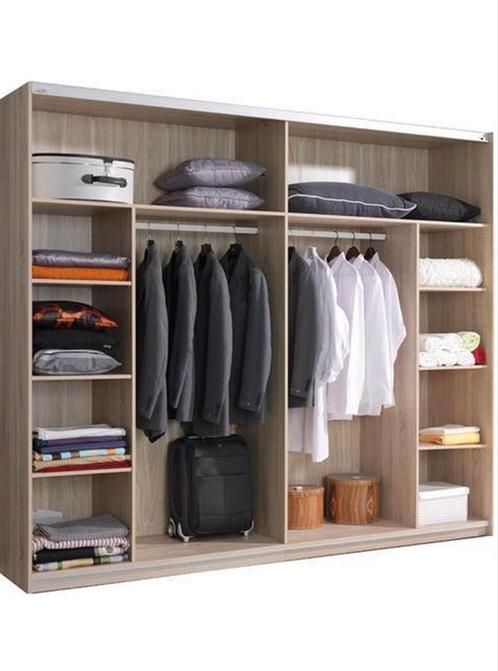 Kledingkast schuifdeur taupe, Huis en Inrichting, Kasten | Kledingkasten, Zo goed als nieuw, 200 cm of meer, 200 cm of meer, 50 tot 75 cm
