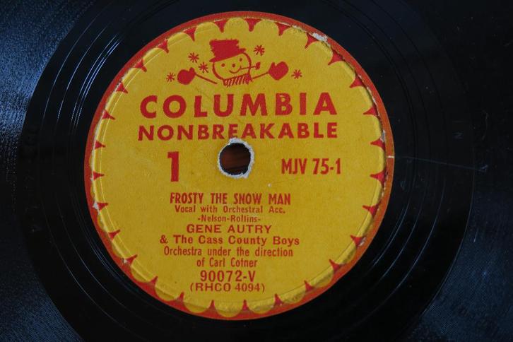 Gene Autry Frosty the snow man 78 toeren jukebox kerstmuziek, Cd's en Dvd's, Vinyl Singles, Gebruikt, Overige typen, Overige genres