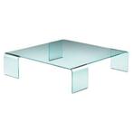 Rodolfo Dordoni for FIAM Italia Glazen salontafel 122x122 cm, Huis en Inrichting, Tafels | Salontafels, Ophalen, Gebruikt, Vierkant