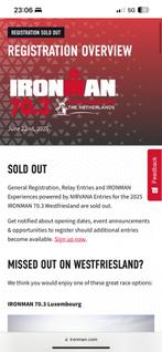 Iron man 70.3 NL 22-6-24 kaart te koop aangeboden, Tickets en Kaartjes, Evenementen en Festivals