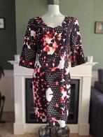 Eroke zwart rode gevoerde jurk IT44 NL40 gratis verz, Maat 38/40 (M), Verzenden, Zwart, Zo goed als nieuw