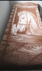 Bruine Deken met Paard en Kat, Gebruikt, Eenpersoons, Bruin, Ophalen of Verzenden