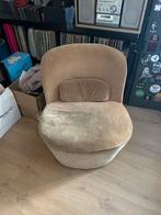Beige fauteuil, Ophalen, Gebruikt, 75 tot 100 cm, Stof