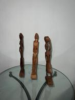 Van hout gemaakte 3 antieke Afrikaanse beeldjes, Antiek en Kunst, Kunst | Beelden en Houtsnijwerken, Ophalen