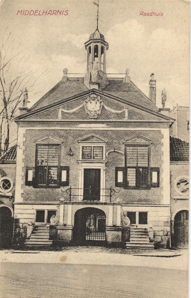 Middelharnis - Raadhuis - ongelopen, Verzamelen, Ansichtkaarten | Nederland, Ongelopen, Noord-Holland, Voor 1920, Ophalen of Verzenden
