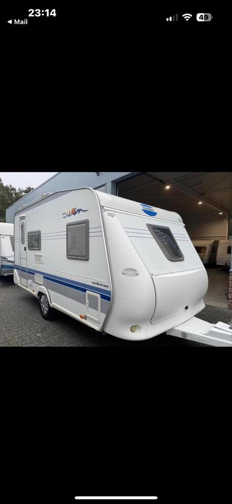 Hobby 410 SFE Excellent Easy 2006, Caravans en Kamperen, Caravans, Particulier, tot en met 3, 750 - 1000 kg, Treinzit, Hobby, Lengtebed