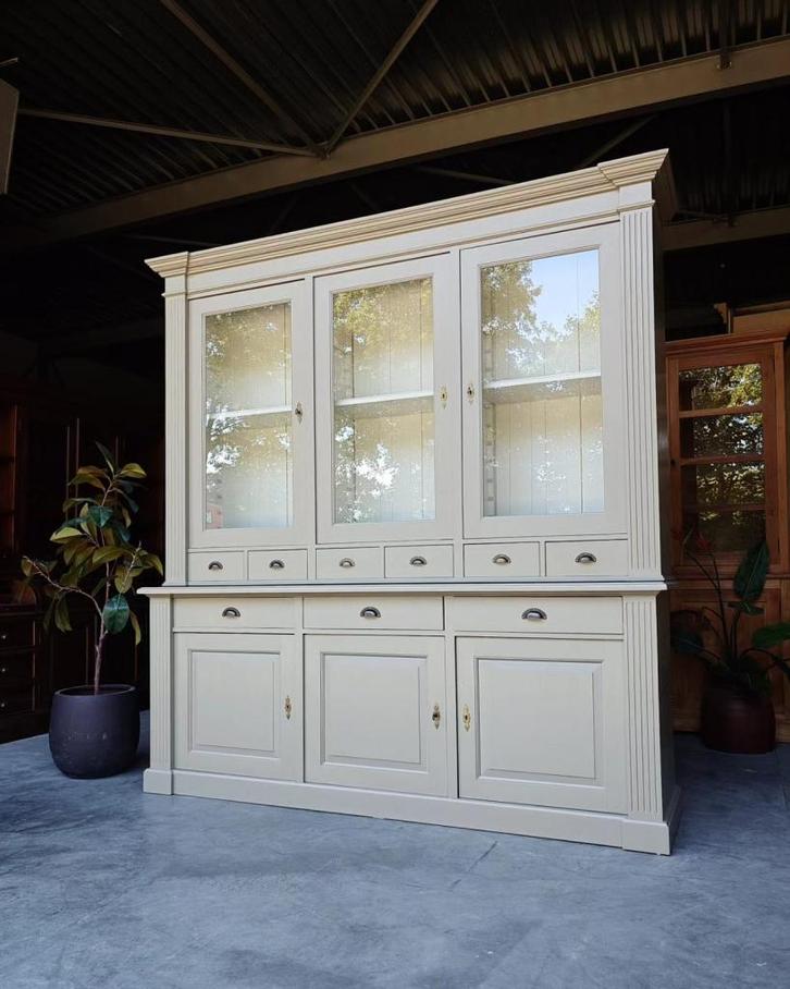 Muisgrijze Buffetkast | Winkelkast | Servieskast #2279, Huis en Inrichting, Kasten | Buffetkasten, Gebruikt, 200 cm of meer, 200 cm of meer