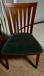 Set van 6 Kersenhouten eetkamerstoelen taupe mohair zitting, Ophalen, Overige kleuren, Vier