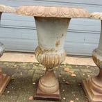 Grote witte gietijzeren vaas bloempot 1 meter hoog, 40 cm of meer, Verzenden, Rond, Tuin