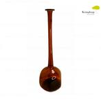 Glazen Vaas Bruin / Amber, Gebruikt, Overige kleuren, 50 tot 75 cm, Ophalen of Verzenden