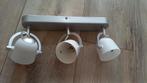 Plafondlamp 3 spot zilver/wit, Ophalen, Kunststof, Zo goed als nieuw, Modern