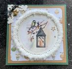 Nr 55 Kerst wenskaart met haakwerk Koolmeesje, Hobby en Vrije tijd, Kaarten | Zelfgemaakt, Ophalen of Verzenden, Nieuw, Kerst