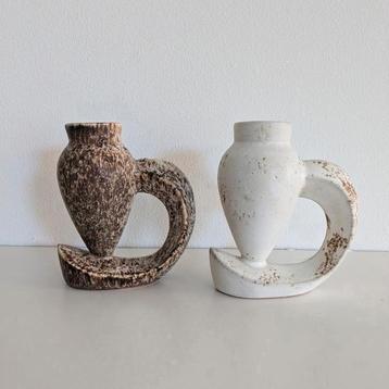 2 x vintage Duif’s Keramiek design vaas vaasje 1970s  beschikbaar voor biedingen