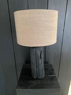 Landelijke tafellamp zwart / taupe, Hout, 50 tot 75 cm, Ophalen of Verzenden, Landelijk