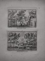 097-098 Leiden Koe Poort en Naakte Sluis Kopergravure dl 3, Antiek en Kunst, Kunst | Etsen en Gravures, Ophalen of Verzenden