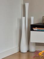 3 mooie witte vazen, mooi object, Huis en Inrichting, Woonaccessoires | Vazen, Ophalen, Wit, 75 cm of meer, Glas