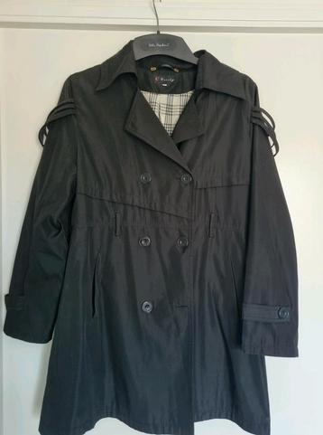 Dunne dames TRENCHCOAT . Zwart mt 46 zgan