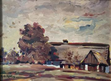 Ewout de Kat (1904-1974 ) - Gezicht op boerderij beschikbaar voor biedingen