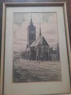 Pentekening Grote Kerk Scherpenzeel - Jan Wilmink 1947, Antiek en Kunst, Ophalen of Verzenden