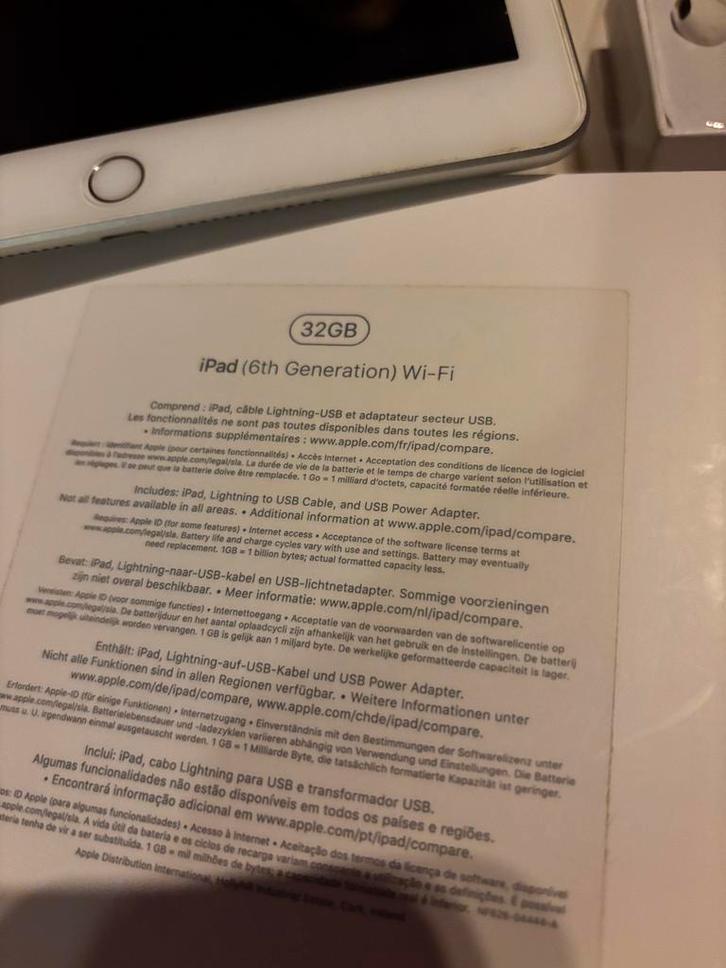 iPad 6e 32GB Zilver compleet te koop, Computers en Software, Apple iPads, Zo goed als nieuw, Apple iPad, Wi-Fi, 9 inch, 32 GB