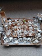 Oude antieke zilveren kerstballen kerstdecoratie, Diversen, Kerst, Ophalen of Verzenden