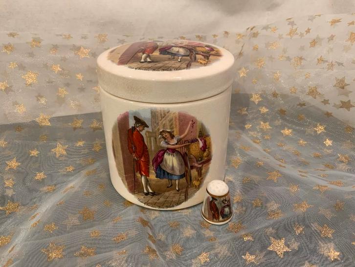 Vintage Jampot met Vingerhoed - Decoratief, Antiek en Kunst, Antiek | Keramiek en Aardewerk, Ophalen of Verzenden