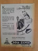 TOM POES EN BRUINTJE BEER - SOLA ADV. UIT TIJDSCHRIFT '49, Verzenden, Gebruikt