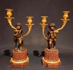 Antieke Franse kandelaars Clodion, Ophalen, Koper of Brons