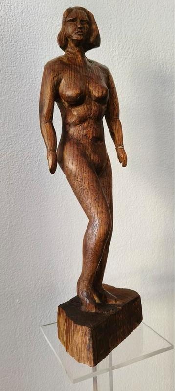 Houten Sculptuur - Vrouwelijk Naakt beschikbaar voor biedingen
