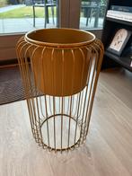 Plantenstandaard goud – 40 cm hoog, 18 cm diameter, Ophalen of Verzenden, Zo goed als nieuw, Overige materialen, Pot, Bus of Blik