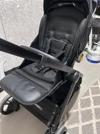 Zwarte Kinderwagen + Reiswieg, Kinderen en Baby's, Kinderwagens en Combinaties, Gebruikt, Ophalen of Verzenden, Met reiswieg, Kinderwagen
