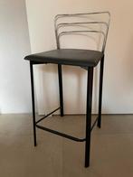 5x Barkrukken met Zwart Kunstleer, Met voetsteun, 60 tot 90 cm, Ophalen of Verzenden, Metaal