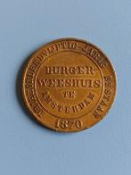 Penning burger weeshuis Amsterdam 1870, Ophalen of Verzenden, Brons, Nederland