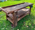 Antieke Meubelmakers werkbank met bankschroef, Antiek en Kunst, Ophalen of Verzenden