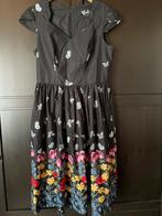Hell Bunny zwarte jurk met bloemen maat S, Kleding | Dames, Ophalen of Verzenden, Zo goed als nieuw, Zwart